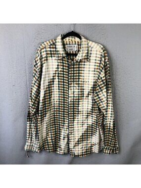 Franklin Flannels Shirt Mens XL Multicolor Plaid Upcycled Bleached Flannel